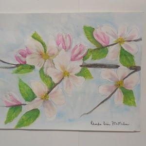 Apple Blossom Original Watercolor Painting